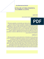 A Literatura de Autoria Feminina Na América Latina