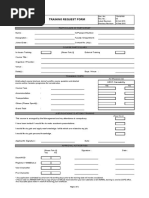 Training Request Form