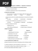 Separation of Substances Assignment Class 5 CBSE