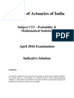 Institute of Actuaries of India: Subject CT3 - Probability & Mathematical Statistics