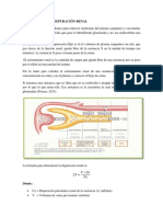 Aclaramiento o Depuración Renal