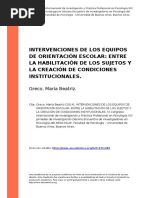 Greco, Maria Beatriz (2014) - Intervenciones de Los Equipos de Orientacion Escolar Entre La Habilitacion de Los Sujetos y La Creacion de C (..)