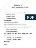 Lecture - 2: 2.1 Relative Humidity 2.2 Specific Humidity 2.3 Absolute Humidity