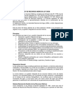 Análisis de La Ley de Recursos Hidricos Ley 29338