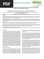 Evaluation of Pre-Hypertension, Hypertension and Its Associated Factors Among I Year Medical Students