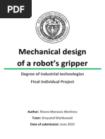 Mechanical Design of A Robot's Gripper: Degree of Industrial Technologies Final Individual Project