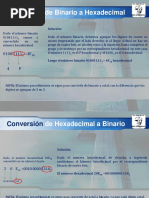 Conversión de Binario Hexadecimal y Viceversa.