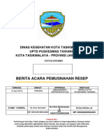 Berita Acara Pemusnahan Resep