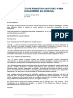 Reglamento de Registro Sanitario para Medicamentos en General A.M. 586