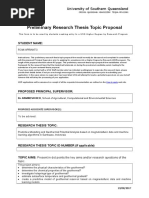 Preliminary Research Thesis Proposal Form