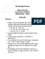 The Bridge School Class Nursery Curriculum Outline (September - May)