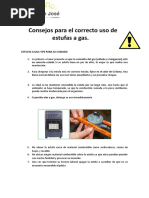 Consejos para El Correcto Uso de Estufas A Gas