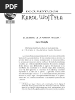 La Dignidad de La Persona Humana: Karol Wojtyla