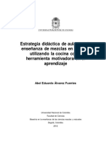 Estrategia Didáctica de Aula para La Enseñanza de Mezclas en Química Utilizando La Cocina Como Herramienta Motivadora en El Aprendizaje PDF