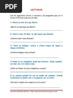 Textos Cortos de Lectura Inferencial PDF