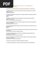 Decálogo Del Código de Ética para Las Enfermeras y Enfermeros de México