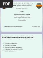 Ecuaciones Fundamentales de La Hidraulica