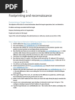 Lab Exercise 1: Footprinting and Reconnaissance: Footprinting A Target Network