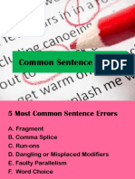 Common Sentence Errors