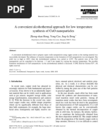 A Convenient Alcohothermal Approach For Low Temperature Synthesis of Cuo Nanoparticles