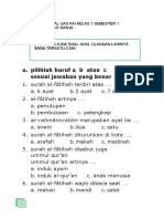 Soal Uas Pai Kelas 1 Semester 1 PDF