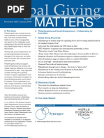 Global Giving Matters Nov. '07 - Jan.'08 Issue 32