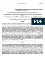 Densidad de Siembra y Comportamiento Agronómico de Tres Variedades de Maíz Morado (Zea Mayz L.)