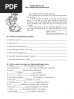 Worksheet Present Simple and Daily Routines1