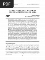 Structure of Vacation Destination Choice Sets