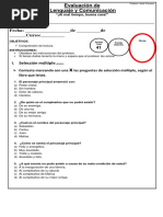 Evaluacion 2 Lenguaje Segundo Semestre Al Mal Tiempo Buena Cara