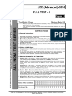 AITS 2016 FT I JEEM JEEA/Advanced/PAPER-2/Questions/PAPER PDF