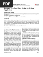 Compact Low Pass Filter Design For L-Band Application: Dhirendra Kumar, Asok de