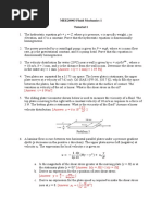 (Answer: τ (y = 1 mm) = 1.49 Pa) : MEE20003 Fluid Mechanics 1 Tutorial 1