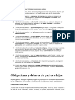 10 Derechos de Los Niños y 10 Obligaciones de Sus Padres