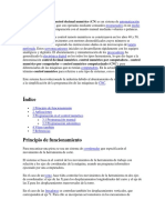 El Control Numérico o Control Decimal Numérico