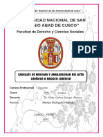 Nulidad y Anulabilidad Del Acto Jurídico en La Legislación Peruana