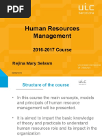 Human Resources Management: 2016-2017 Course