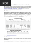 Convert Between Metric and English Units Using A Metric Conversion Table