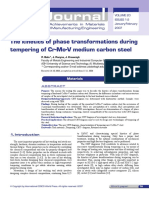 The Kinetics of Phase Transformations During Tempering of Cr-Mo-V Medium Carbon Steel