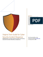 Virginia Tech Guide For Cyber Security Incident Response