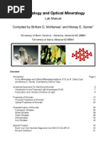 Mineralogy and Optical Mineralogy: Lab Manual Compiled by Brittani D. Mcnamee and Mickey E. Gunter