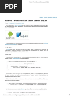 Android - Persistência de Dados Usando SQLite