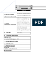 GRADES 1 To 12 Daily Lesson Log School Grade Level Teacher Learning Area Teaching Dates and Time Quarter