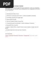 Assignment: Student Orientation Checklist Instructions: As You Work Through The Student Orientation, Mark Your Completion