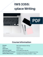 Rws 3355 Workplace Writing Onlinefall2017