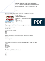 Soal Tematik Kelas 1 Tema 1 Subtema 1