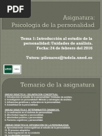 Tema 1 Psicología de La Personalidad 2016