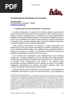 Fundamentación Del Derecho A La Vivienda (Actio)