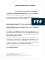 Fundamentación Didáctico Disciplinar Lengua y Matemática