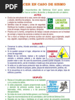 ¿Qué Hacer en Caso de Sismo?